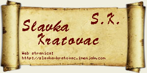 Slavka Kratovac vizit kartica